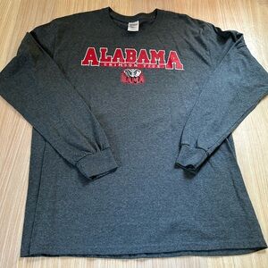 Alabama Crimson Tide long sleeve tee shirt gray red large loose fit